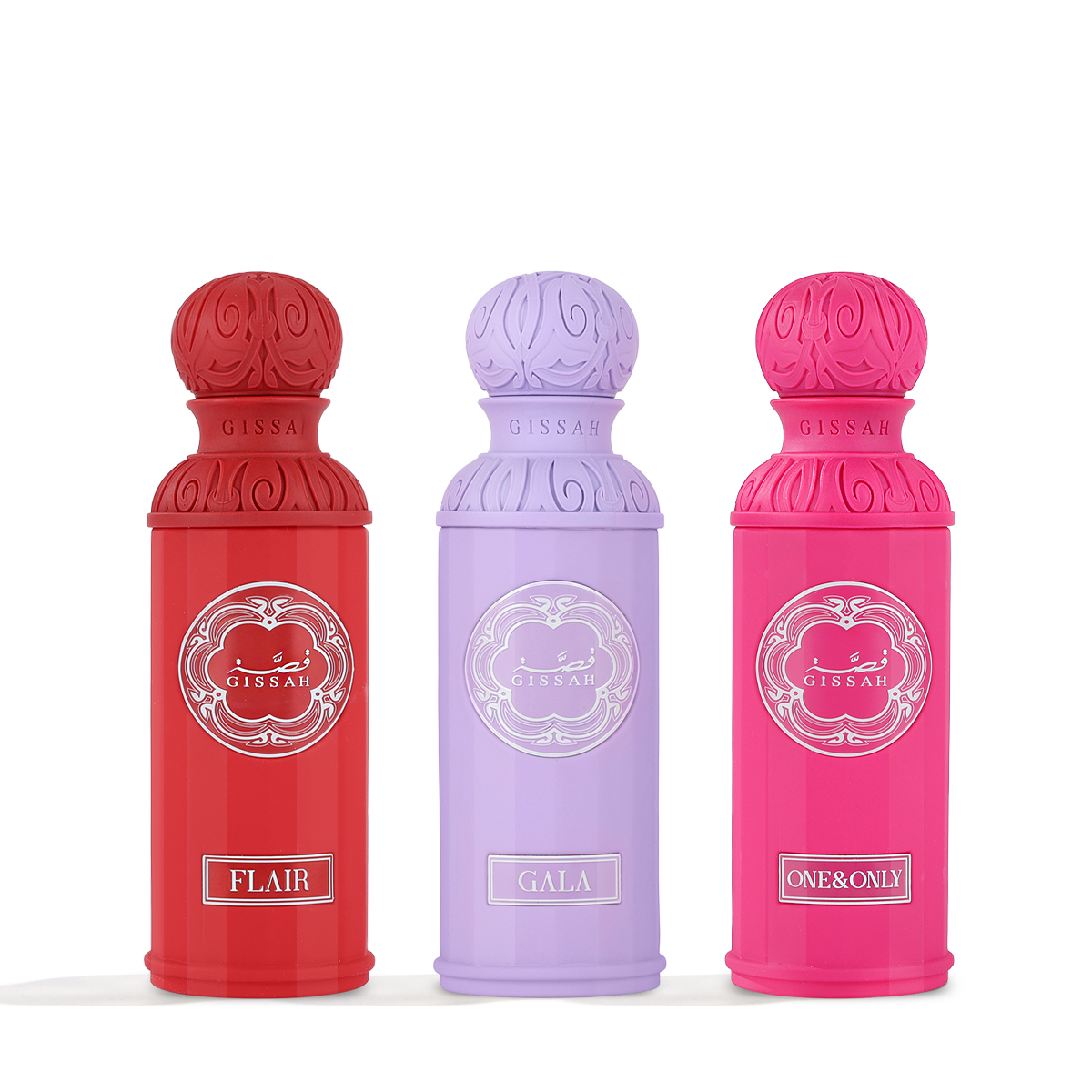 Enchanted Gissah avec fragrance set de 3 parfums féminins floraux fruités, gourmands, boisés 3 x, sélection CasaCentrale Maroc